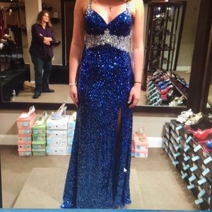 Prom Formal Gown ~ Prom/Pageant size 10/12 Royal Blue sequins